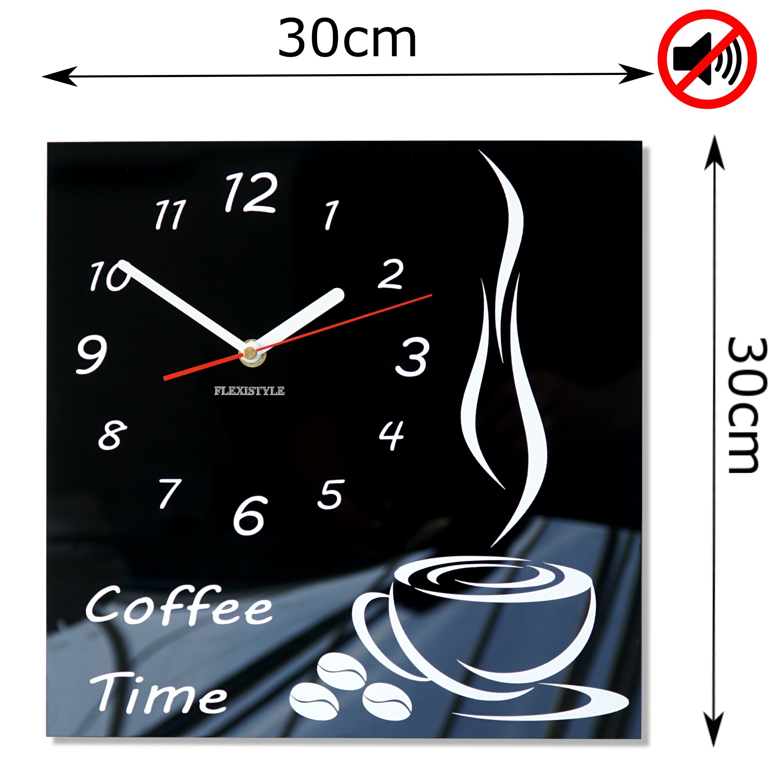 Kuchenny zegar ścienny COFFEE TIME do kuchni cichy Typ ścienny