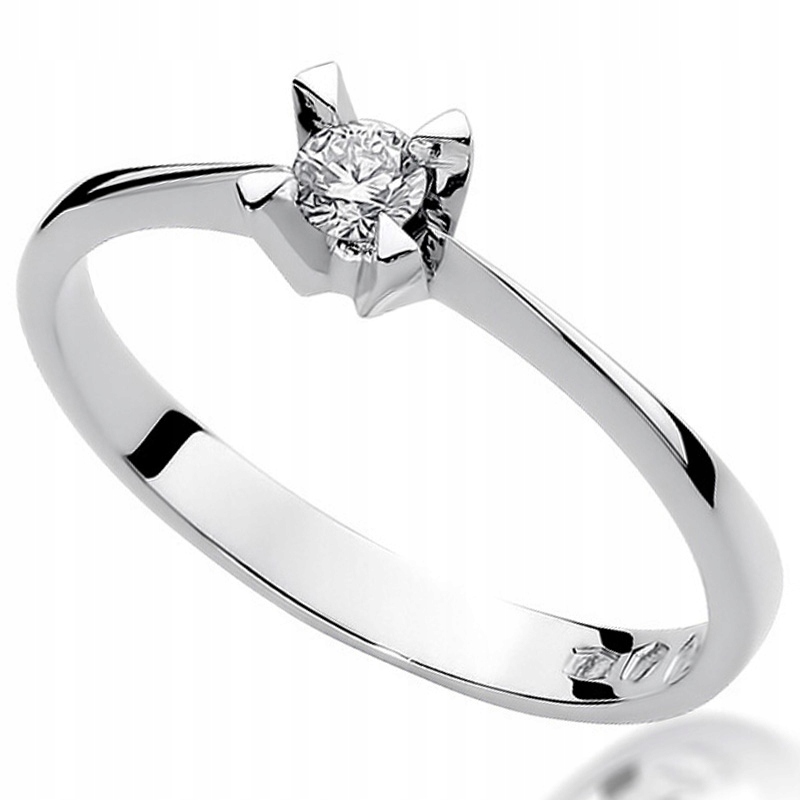 

Zaręczynowy Pierścionek Złoty Z Brylantem 0,12ct