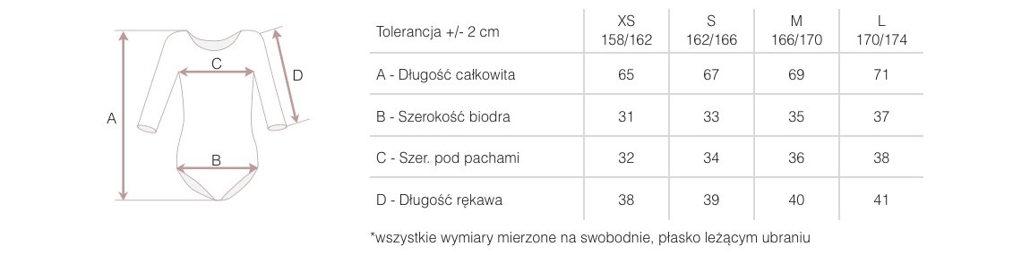 BODY BALETOWE STRÓJ BALETOWY GIMNASTYCZNY X3 CC XS Rękaw rękaw 3/4