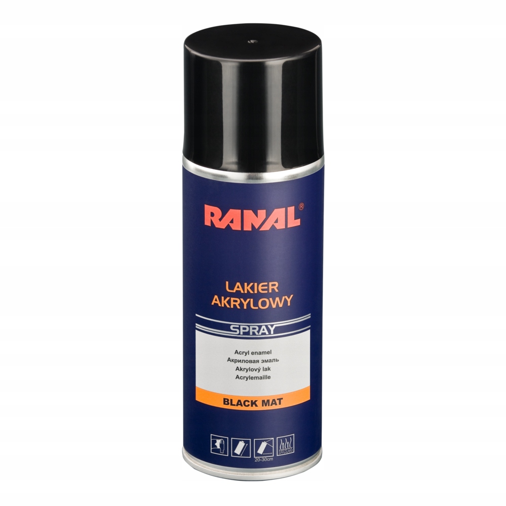 Эмаль акриловая матовая черная. Ranal Plastic primer Spray. Alvan краска аэрозоль(Gloss) код 399 400мл. Лак матовый, 400 мл.