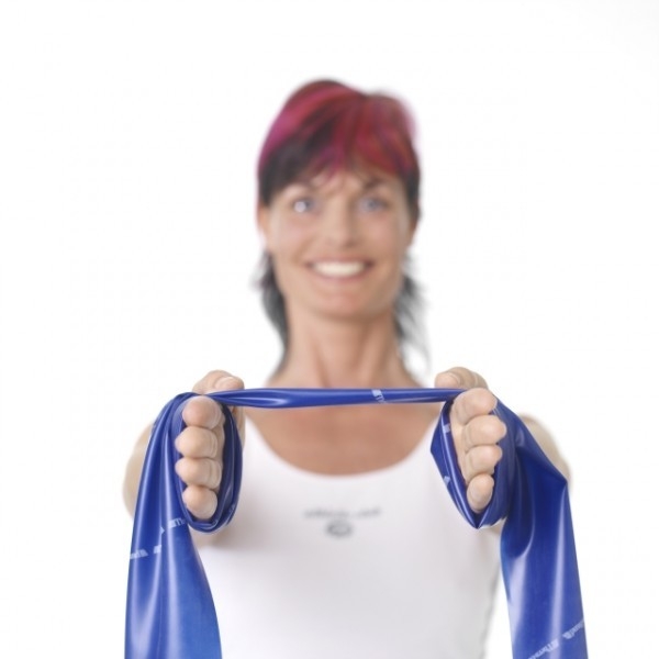 TAŚMA DO ĆWICZEŃ THERABAND GUMA NIEBIESKA 1,5M Długość 150 cm