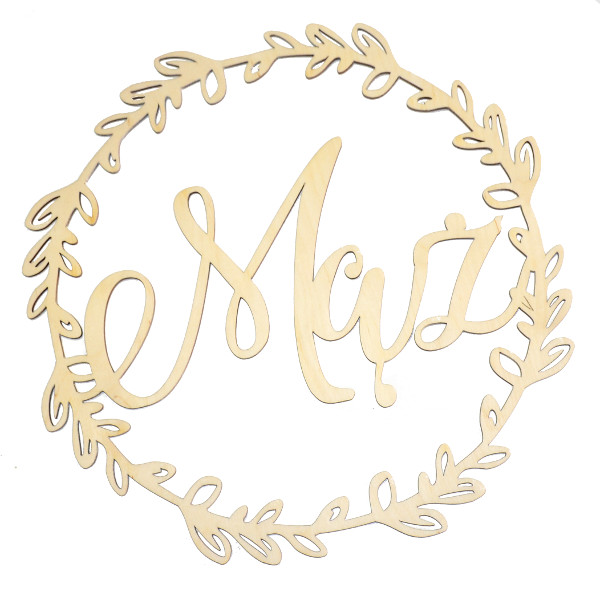 Věnec z překližky Manžel prolamovaná ozdoba 74 cm , svatba