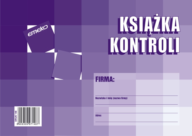 

Książka Kontroli A5 druk Emeko 148 Łódź