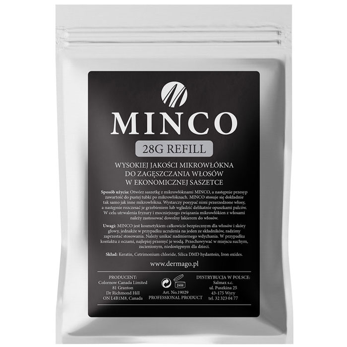 

Nowe Minco 28g Mikrowłókna Keratyna Zagęszczanie**