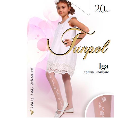 Rajstopy rajstopki białe Iga FunPol 152-158 Marka Fun Pol