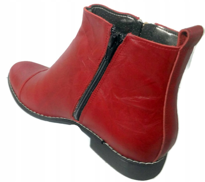 STYLOWE, WYGODNE BOTKI DWA ZAMKI SKÓRA NAT UNI-81 Rozmiar 38