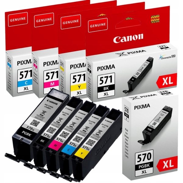 

5x Tusz Pgbk 570XL 571XL Canon Pixma MG5750 MG5751