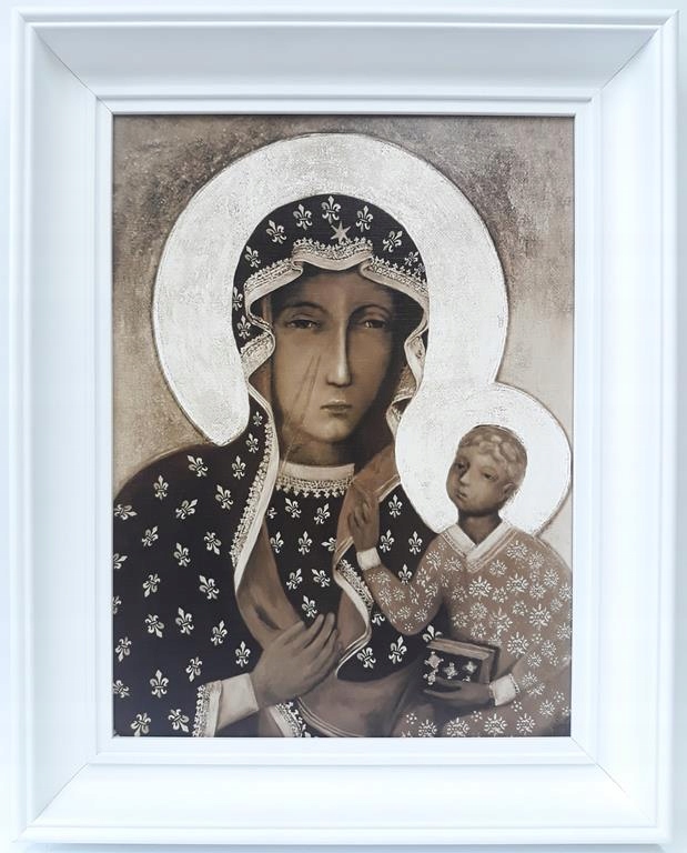 Obraz W Białej Ramie 40X50 Matki Boskiej Częstoch.