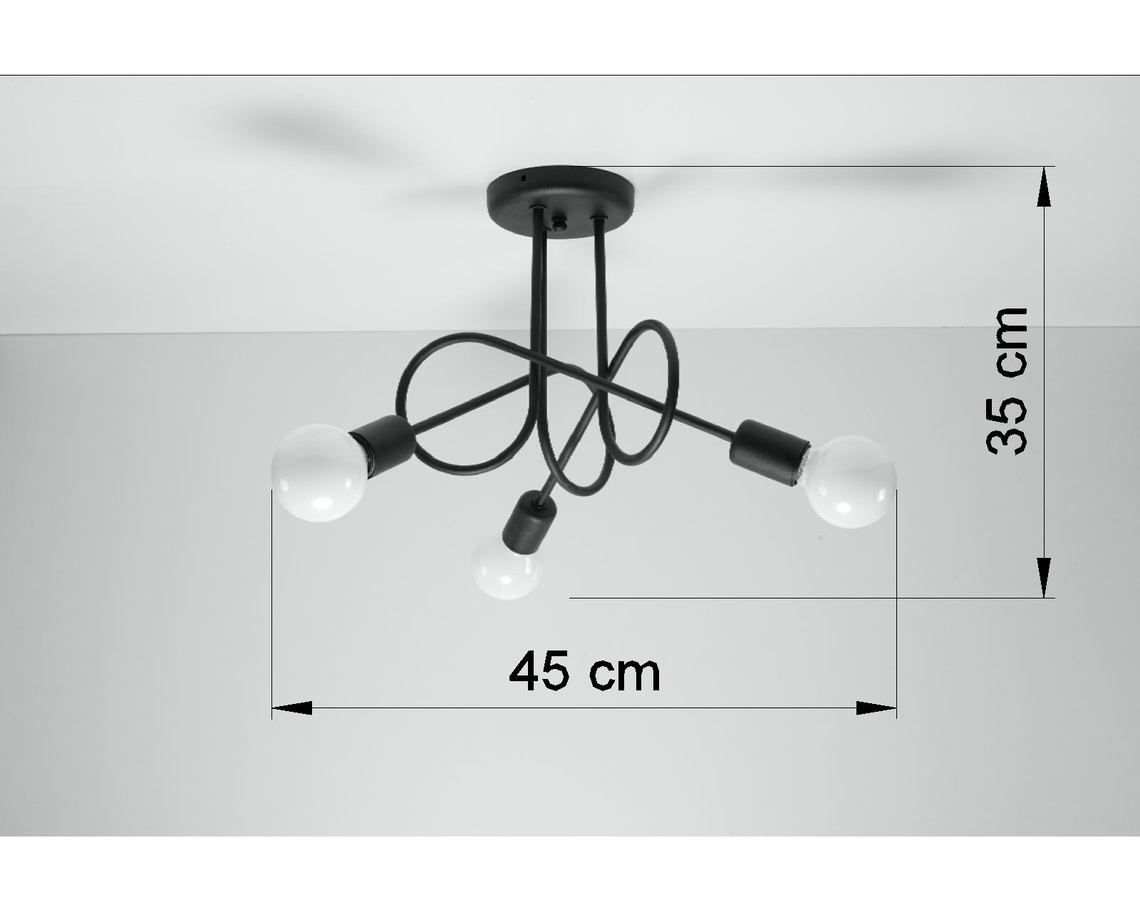 Едісон 3 Підвісний світильник чорний дитячий стельовий бренд Sollux освітлення
