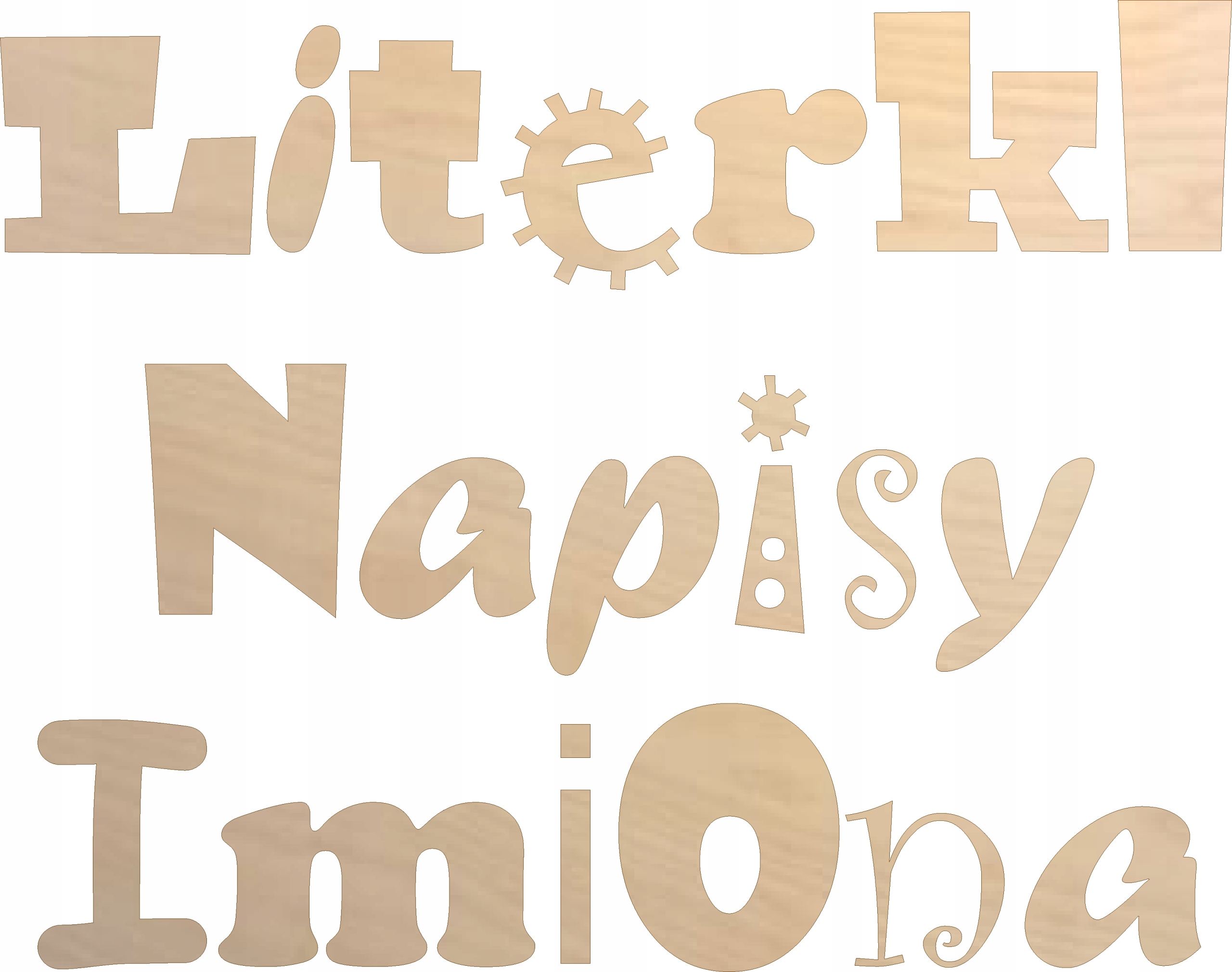 

Literki napis imię 3d 5cm sklejka 3mm