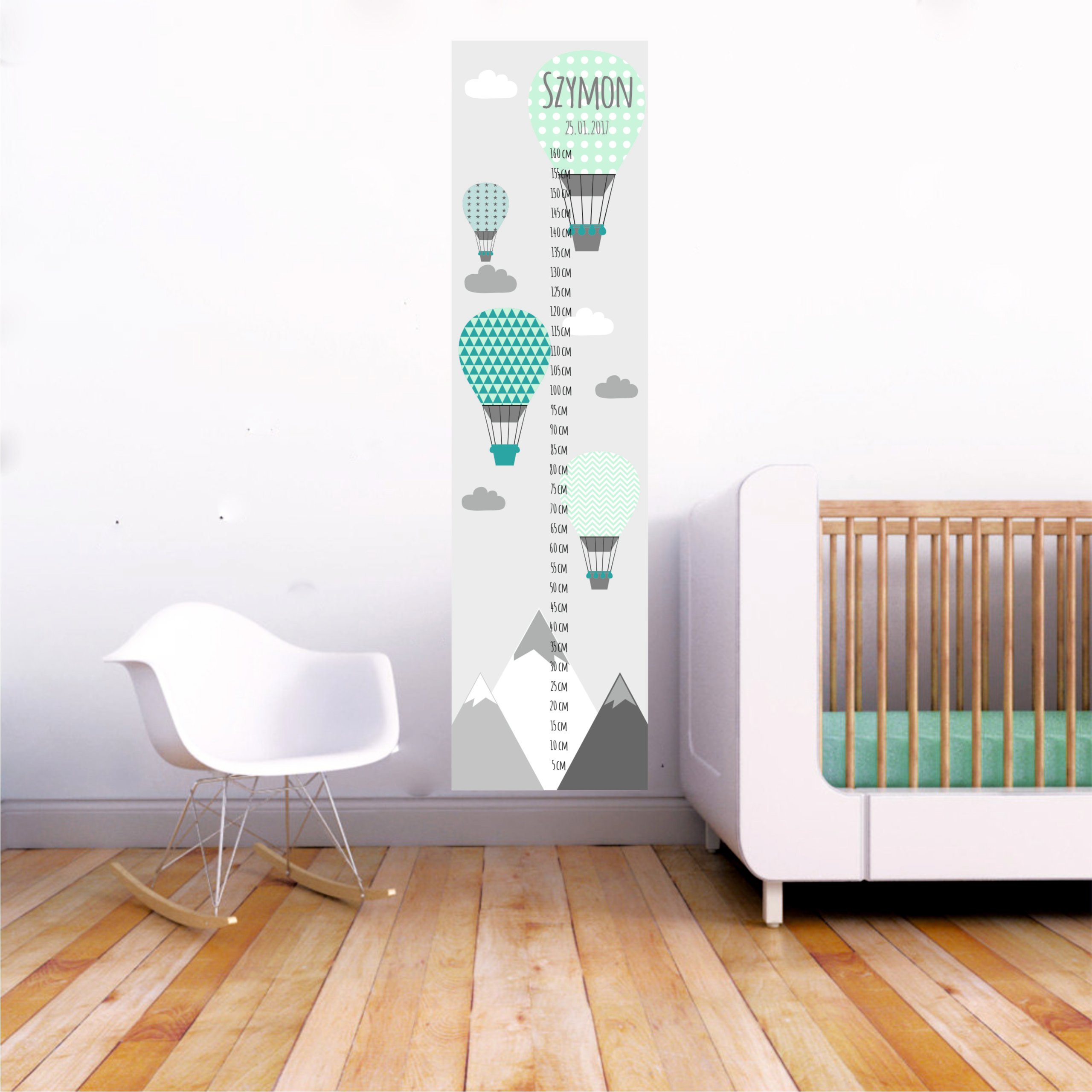Naklejka ścienna miarka dla dziecka imię i data Marka inna marka