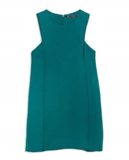 

Zara Trf Trapezowa Elegancka Sukienka Turkus M