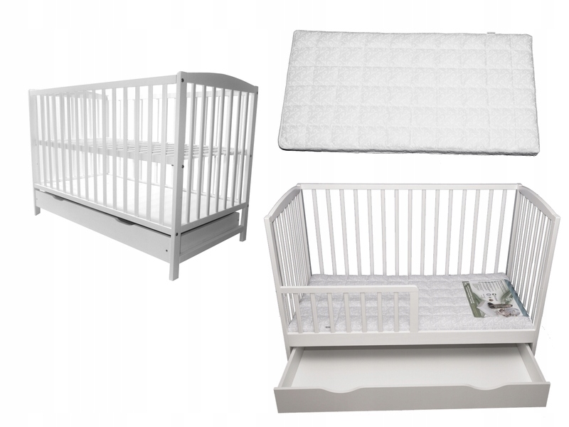 ŁÓŻECZKO/TAPCZANIK BIAŁE DZIECIĘCE + MATERAC GPK Marka AS