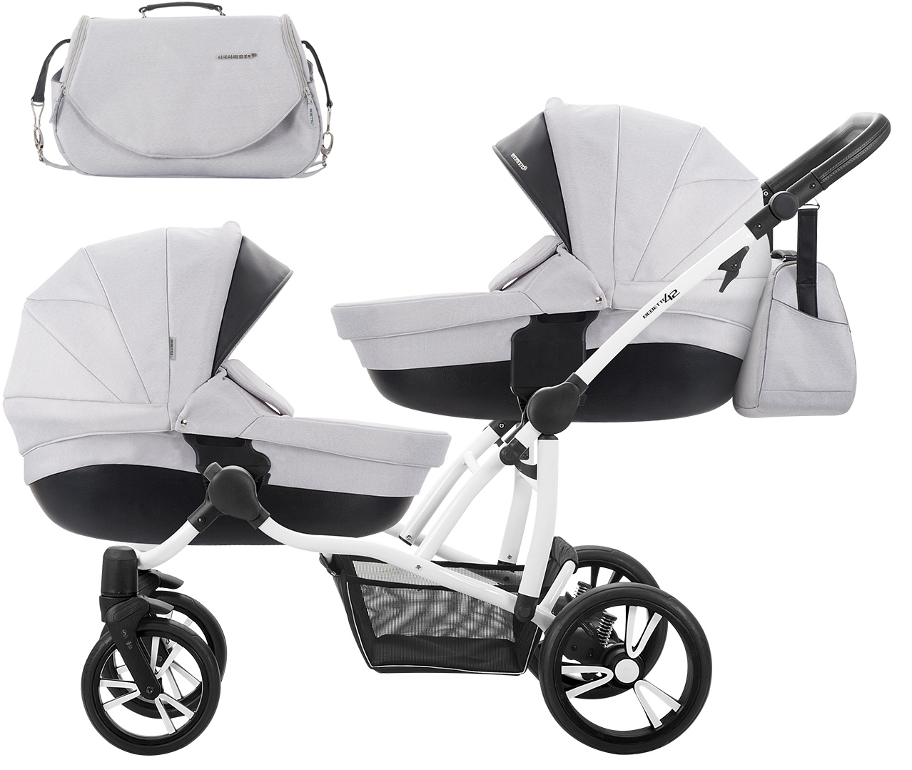 WÓZEK BEBETTO BLIŹNIAK 42 CYBEX ATON 5 BAZA IZOFIX Stelaż Aluminiowy