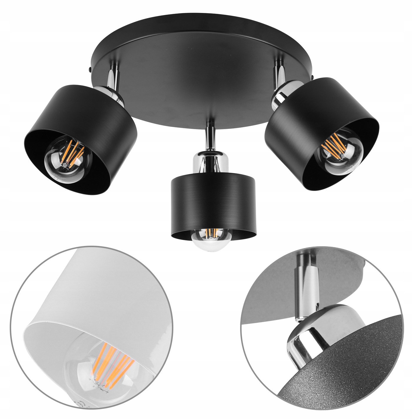 LAMPA WISZĄCA SUFITOWA PLAFON METALOWA E27 LED Materiał dominujący metal