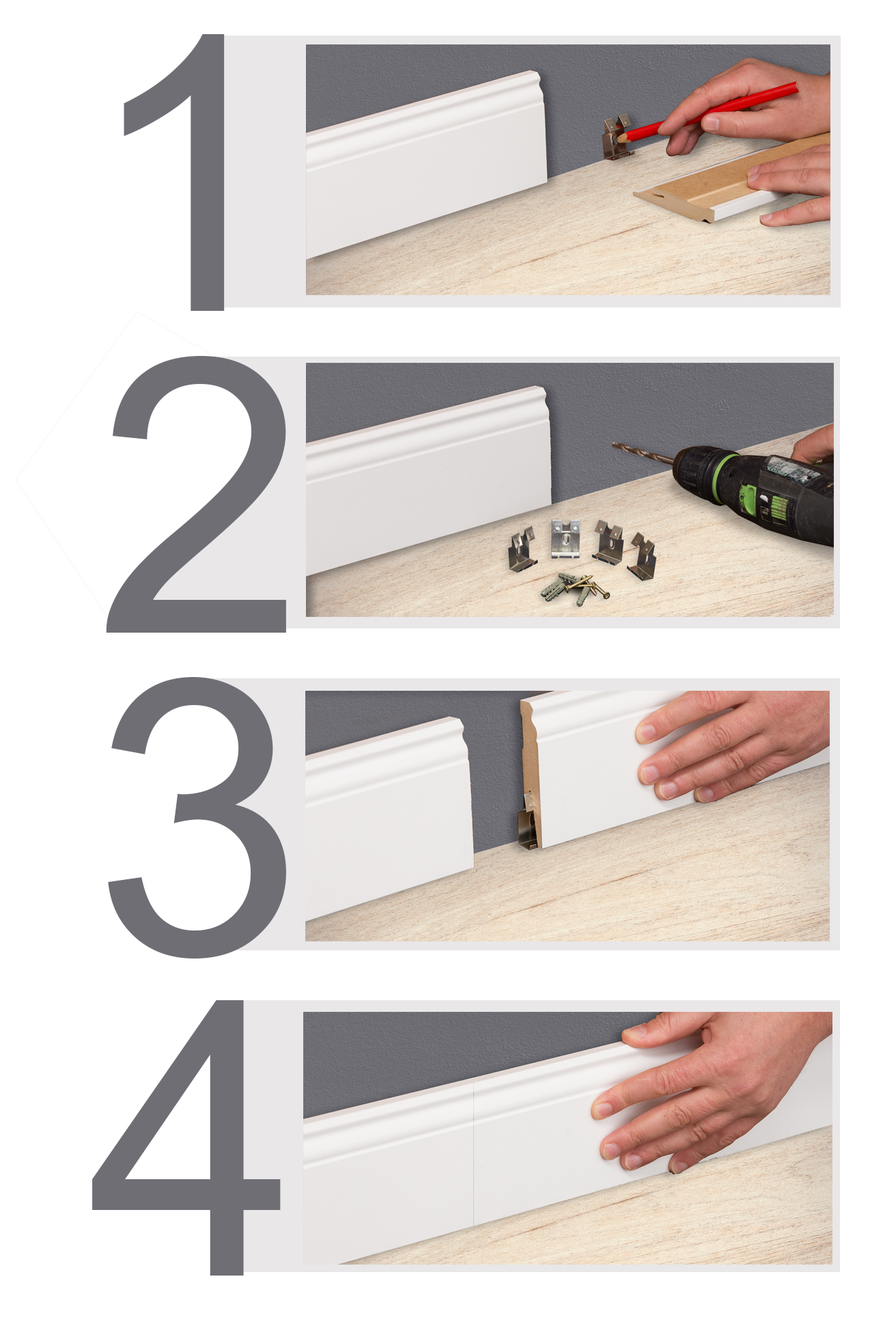 8 LISTWA PRZYPODŁOGOWA MDF CZARNA WYSOKI POŁYSK Wysokość 80 mm