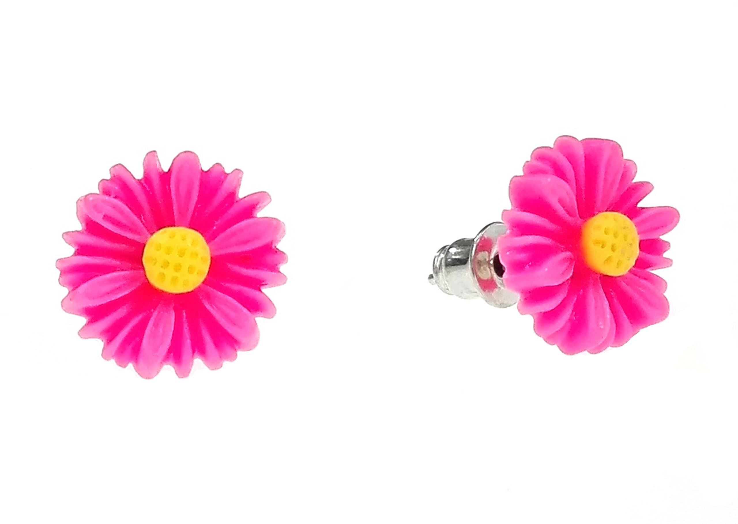 

Kolczyki kwiaty stokrotki kwiatuszki ciemny róż