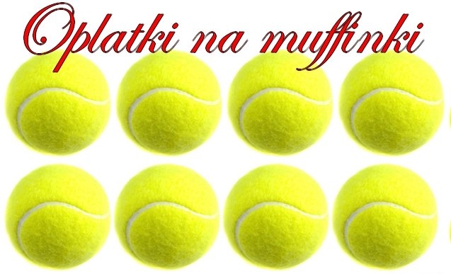 OPŁATEK NA MUFFINKI 8 sztuk PIŁKA DOTENISA TENIS