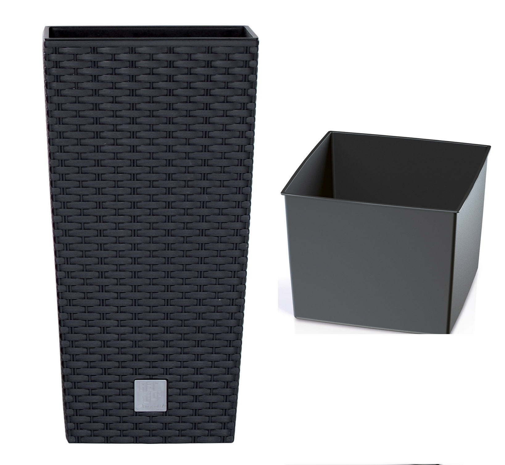 

Doniczka z wkładem 29cm x h55cm Kwadratowa Rattan