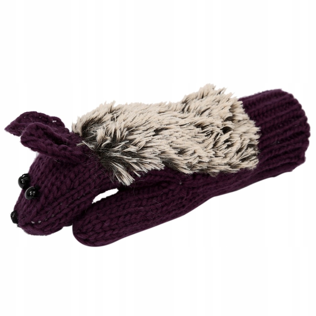 RĘKAWICZKI ZIMOWE CIEPŁE JEŻE SŁODKIE PEŁNE FIOLET Marka DKM