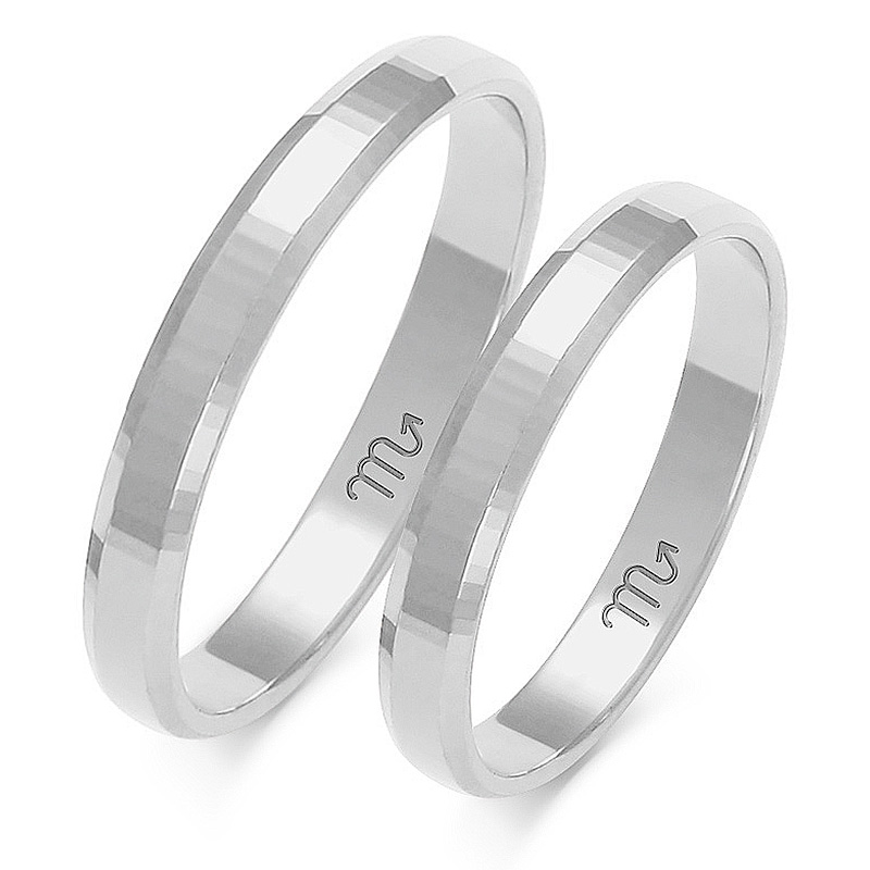 Obrączki Złote 14K Fazowane 3,0mm id A-119B