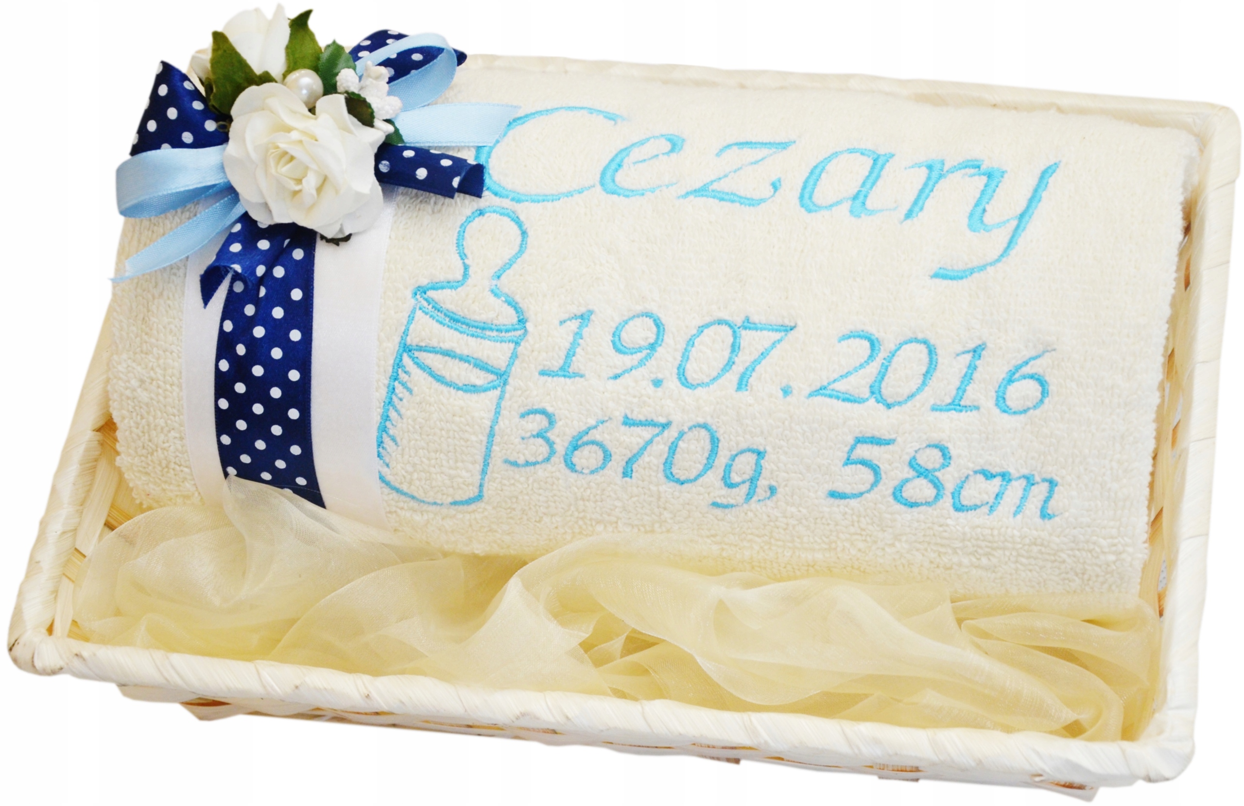 

Ręcznik z Haftem Prezent na Chrzest Roczek Urodzin