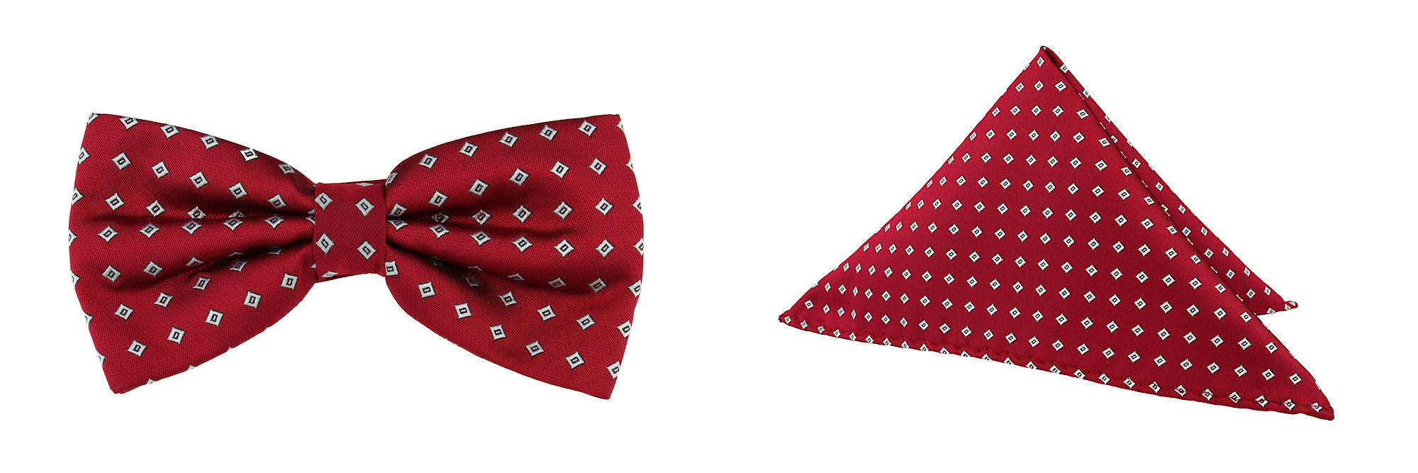 ZESTAW MUCHA i POSZETKA - CIEMNO CZERWONY WZÓR