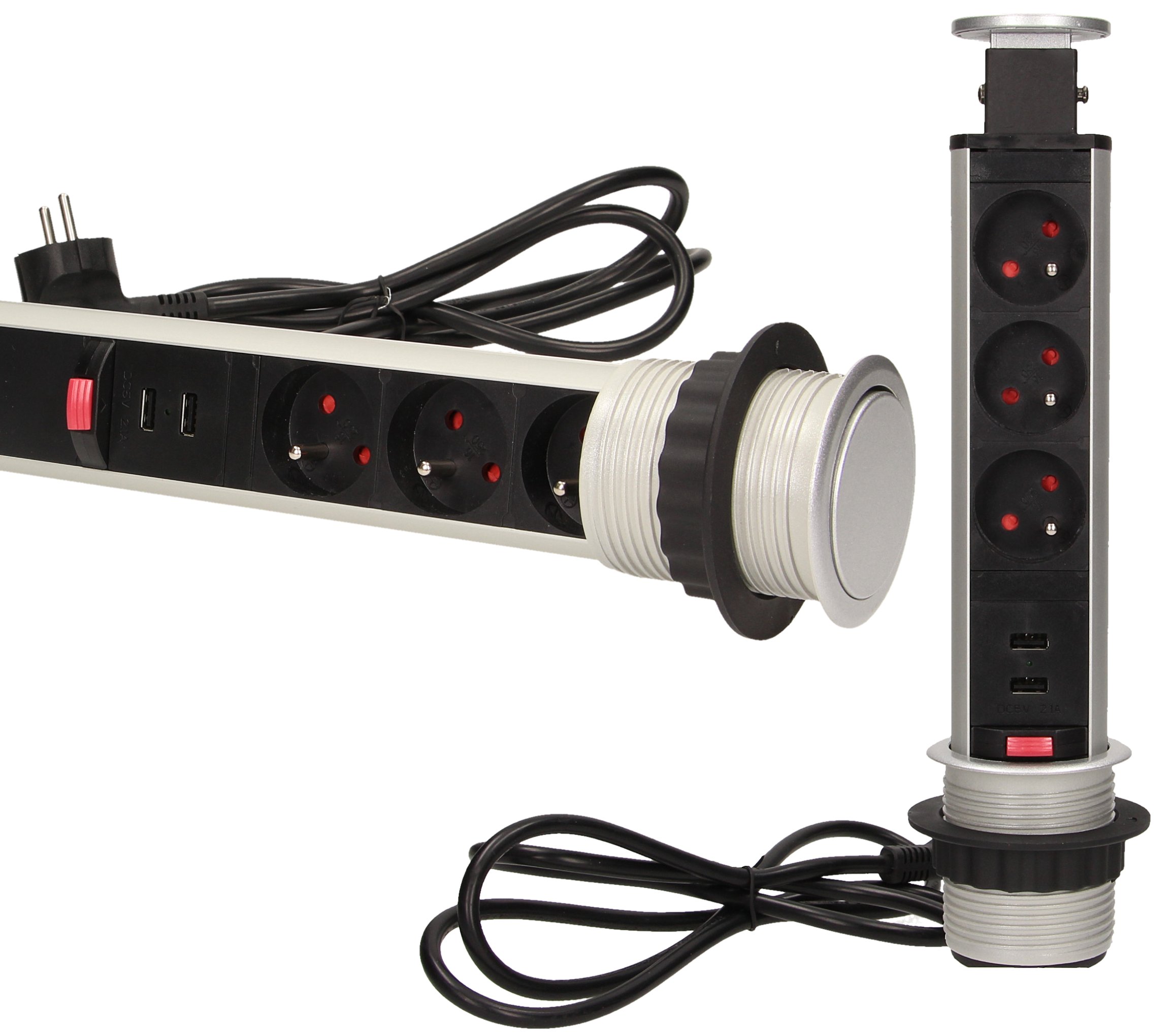 

Gniazdo meblowe 3x2P+Z, 2xUSB, Orno OR-AE-1349