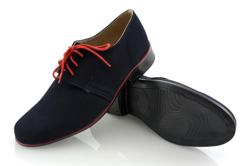 POLSKIE GRANATOWE mokasyny półbuty wizytowe r.32 Bohater brak