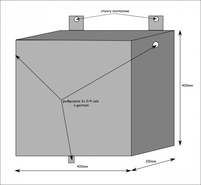 Naczynie Zbiornik Wyrównawczy Nierdzewny INOX 16L Kod producenta Zbiornik nierdzewny