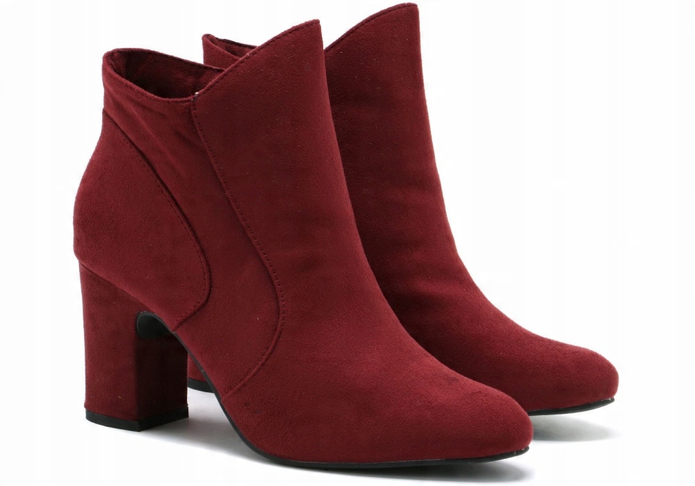 

Kylie Crazy Botki Eko Zamsz Bordowe R39