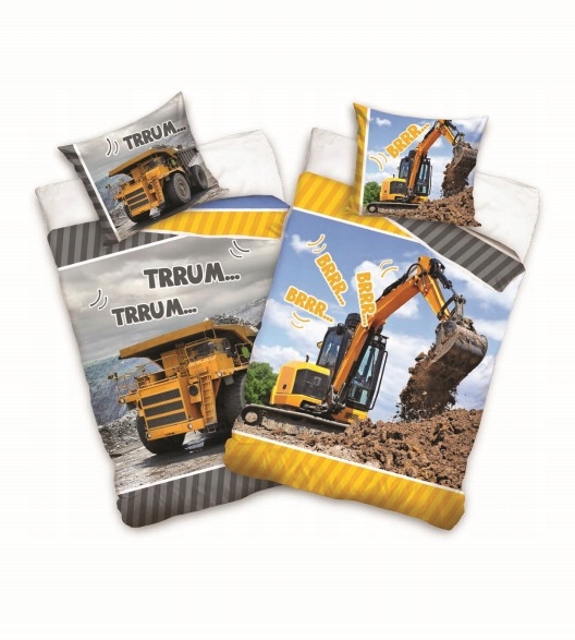 POŚCIEL TRAKTOR KOPARKA WYWROTKA BAWEŁNA 140x200 Bohater brak