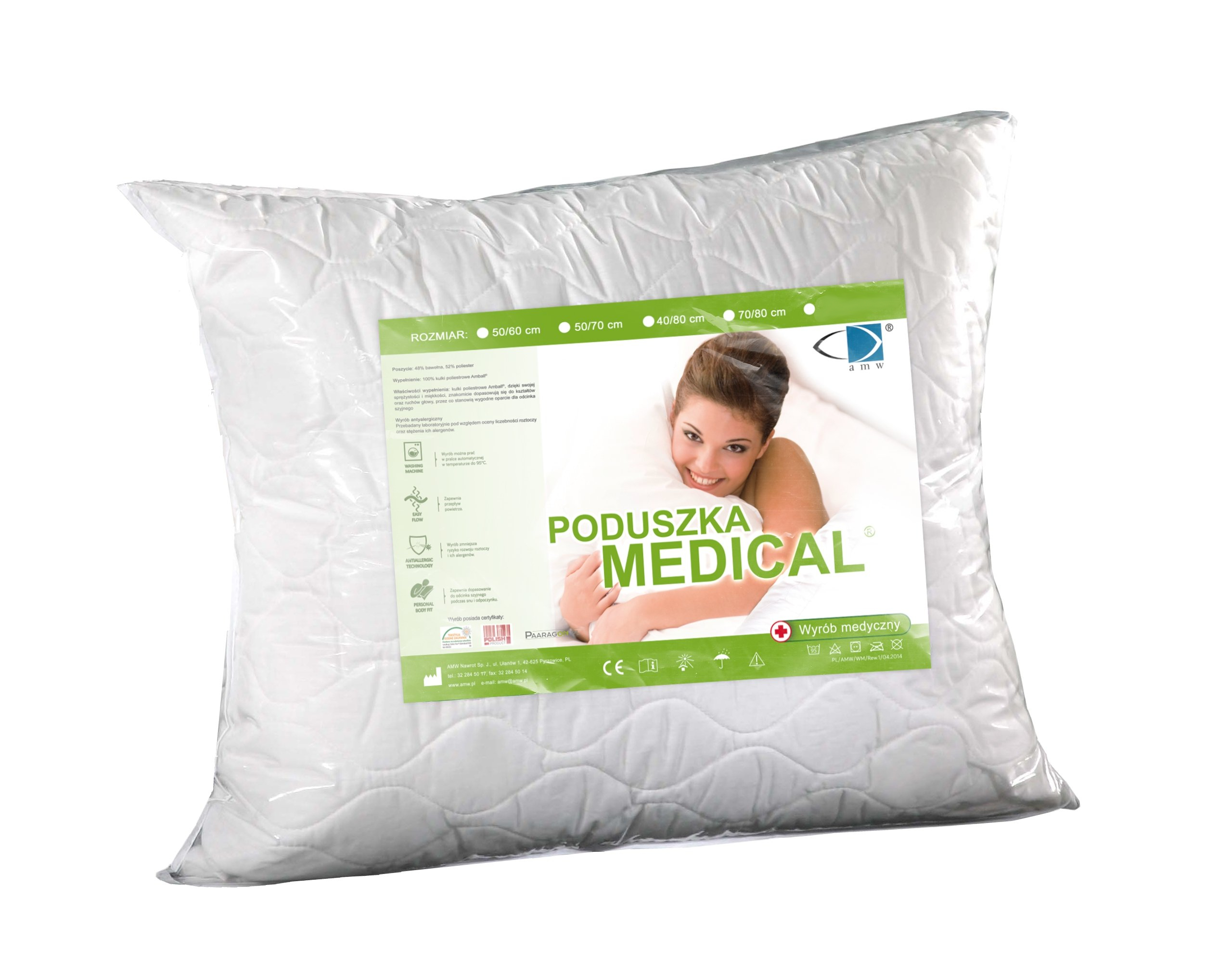 

Wkład Poduszka Medical 45x45 Atest Amw 95*C Polska
