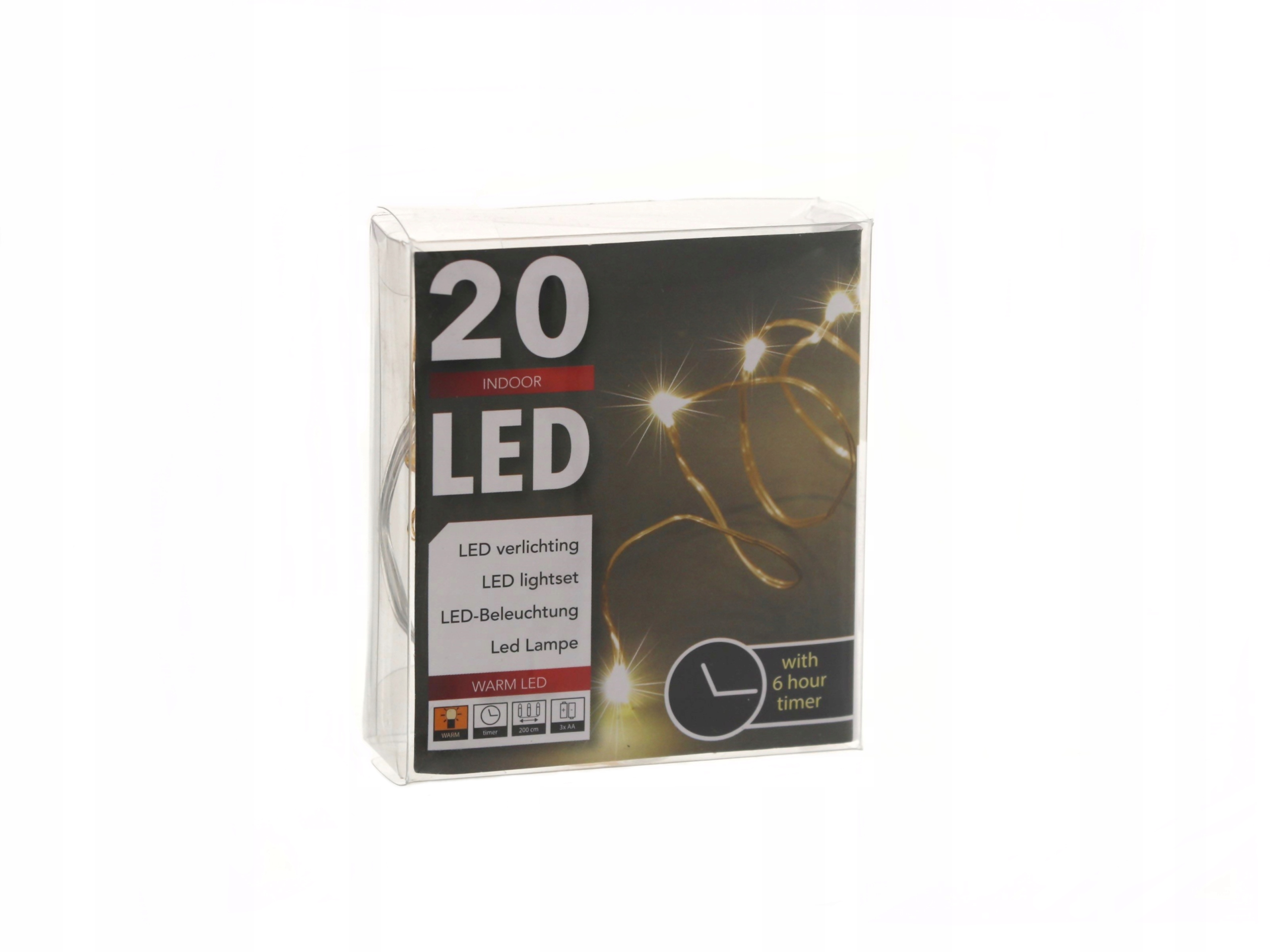 

Lampki Druciki Led 20 światło ciepłe 2m złoty drut