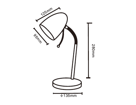 LEDisON Lampka biurkowa lampa na biurko czerwona Zasilanie sieciowe