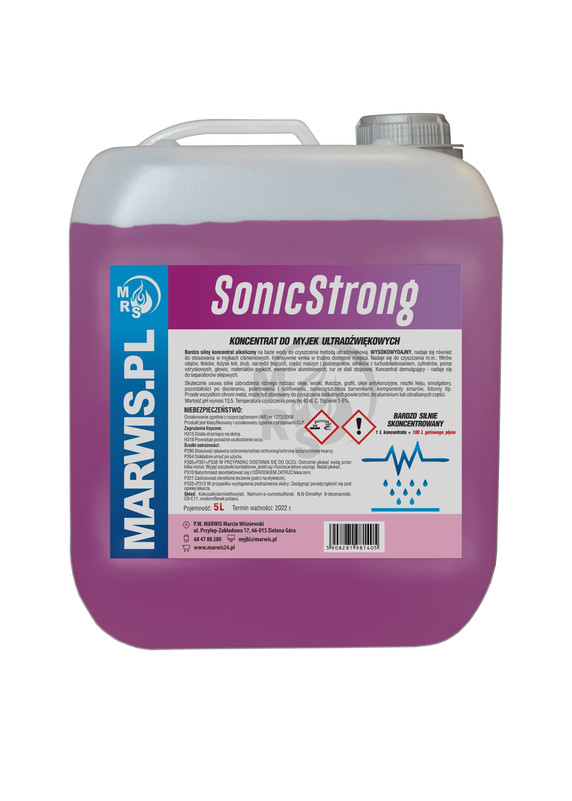 5L SONICSTRONG УЛЬТРАЗВУКОВОЙ ОЧИСТИТЕЛЬ КОНЦЕНТРАТ