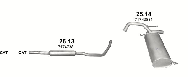 Tłumik końcowy Fiat Sedici 1 , 6i - 16v от 05r . Номер каталоге запчасти 25 . 14 foto 0