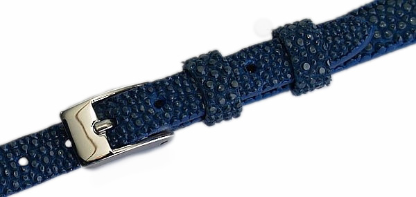 Pásek na hodinky z rejnokové kůže světle modrá azurový 8