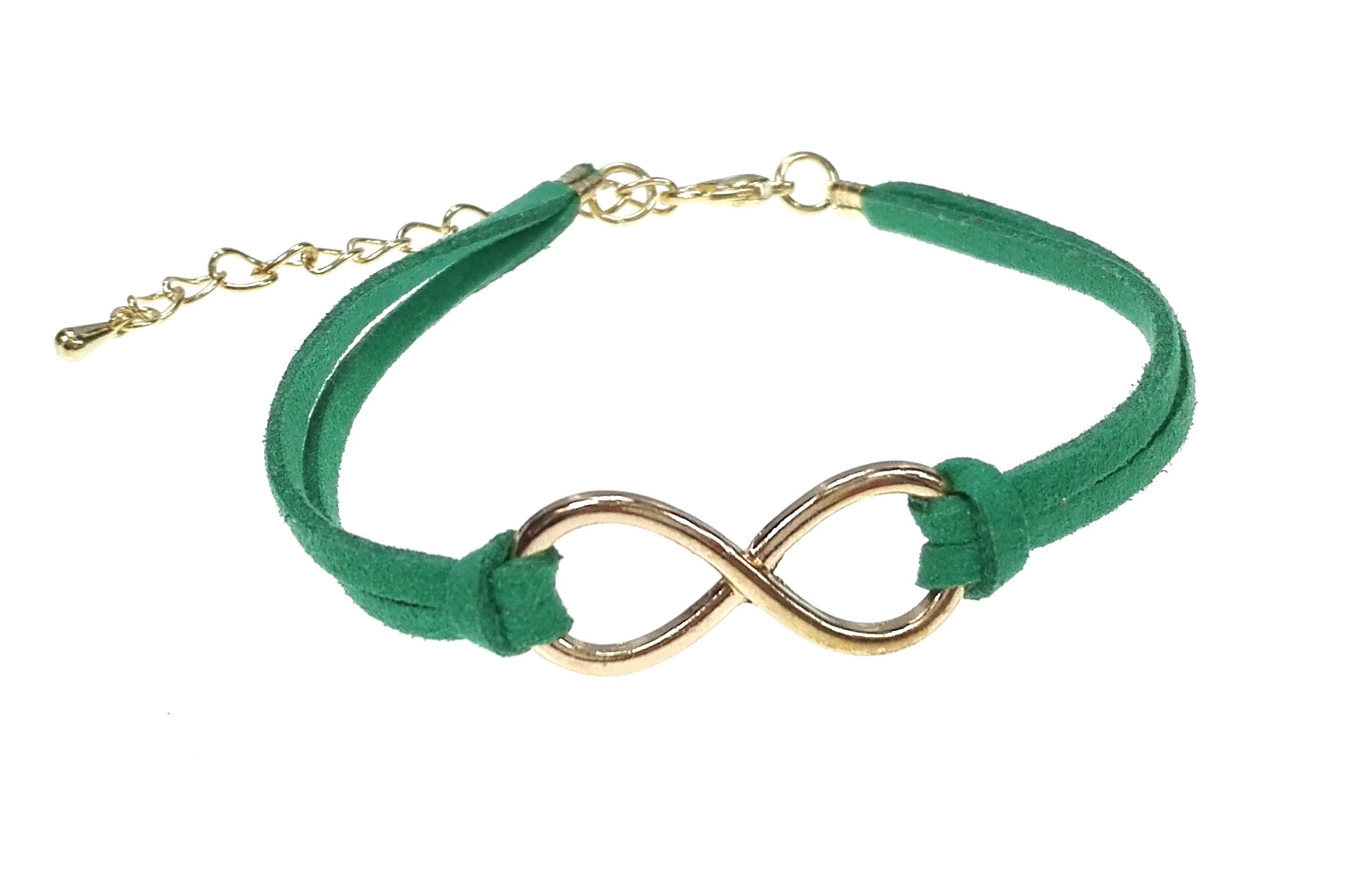 

B2110-15 Bransoletka ,,infinity''- Złoty-zielony