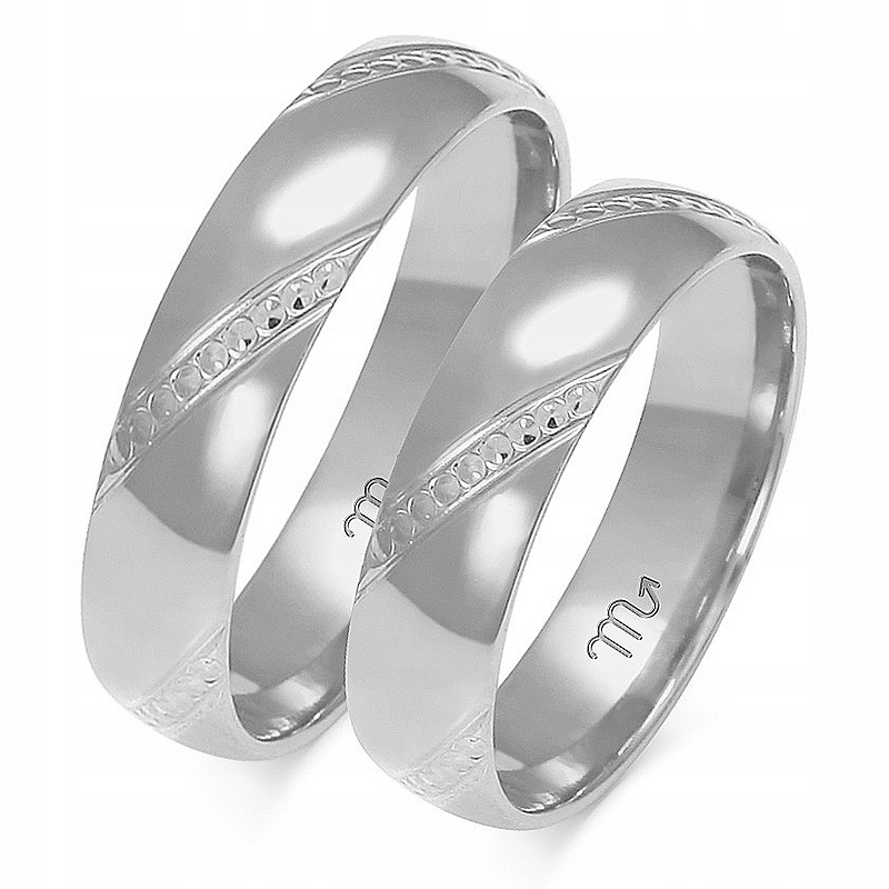 Zlaté Prsteny 14K 5 mm Bílé Zlato id A-158