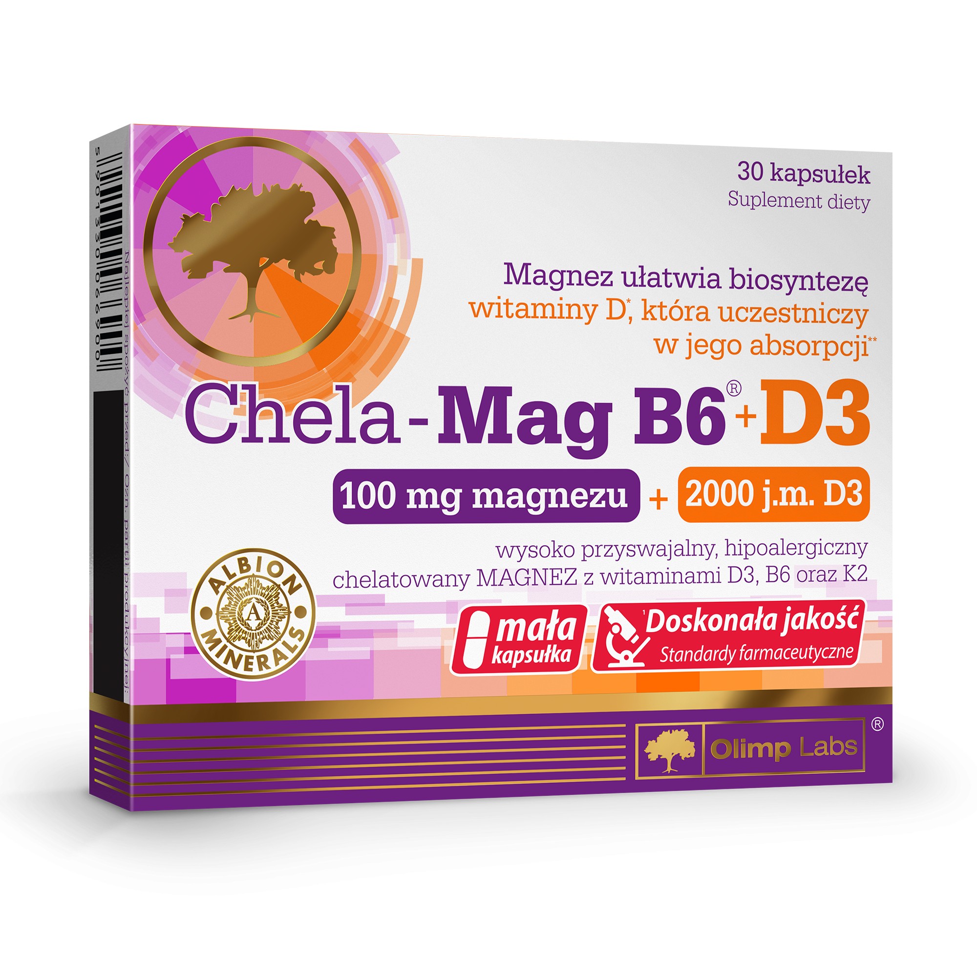 Olimp Chela Mag B6d3 30kaps Magnez Wit D3 B6 K2