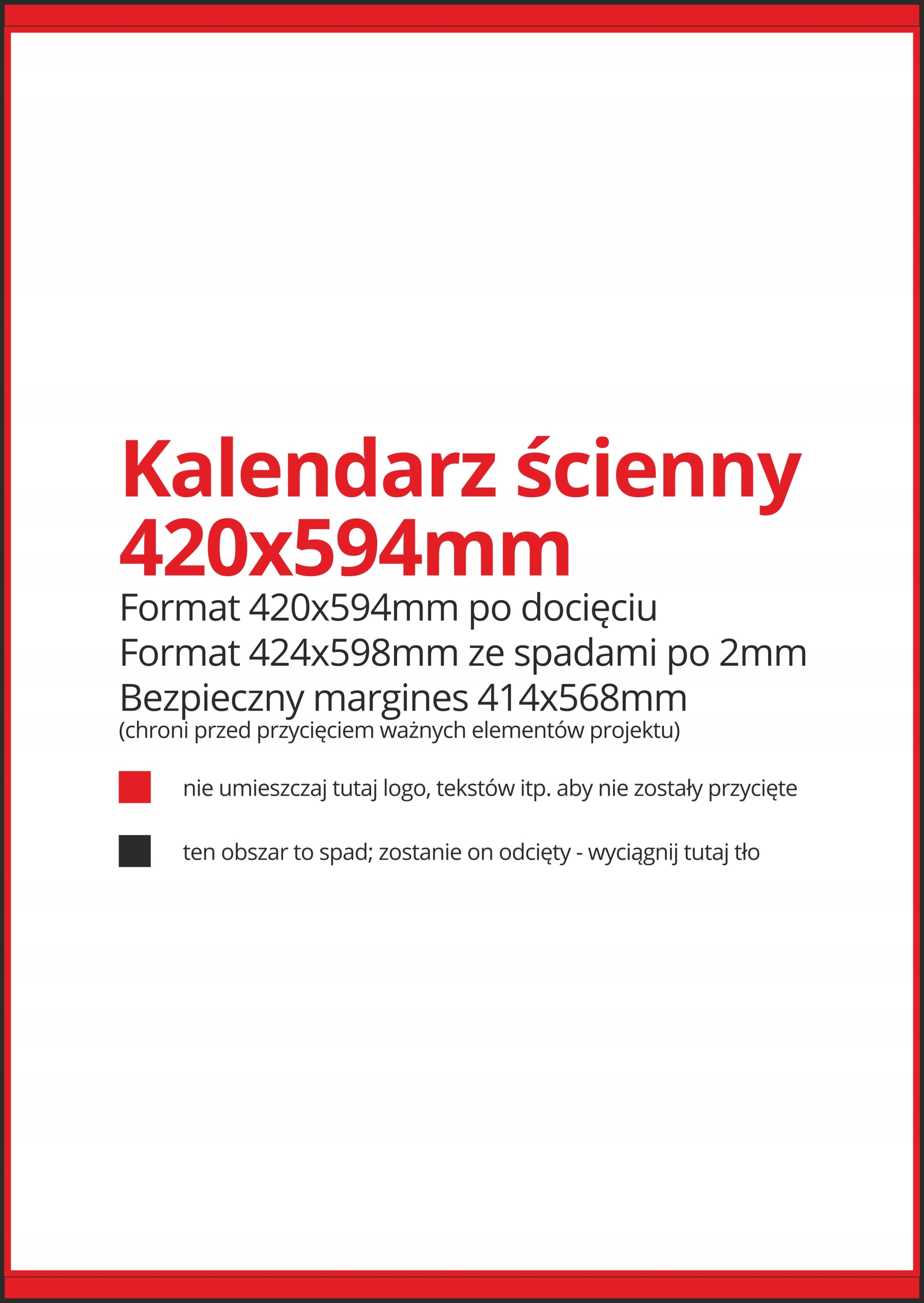 Kalendarz Listwowany A2 500 szt - 170 gr + Folia Liczba sztuk w ofercie 500 szt.