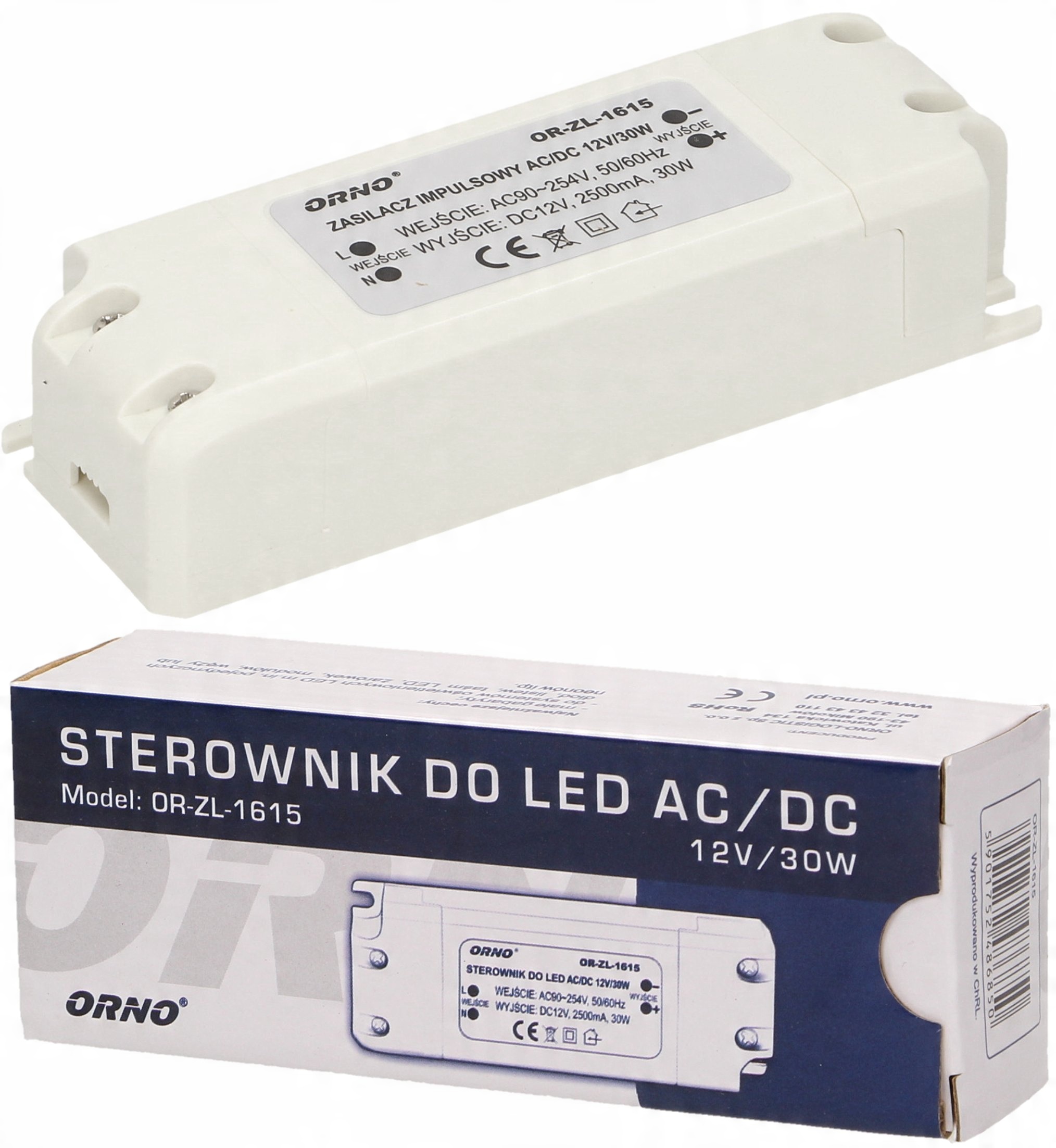 

Zasilacz Ac/dc Led 12V 30W IP20 Orno ZL-1615