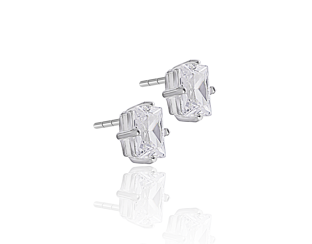 

Srebrne Kolczyki Kamień Cyrkonia 8x6mm Kobiece 925