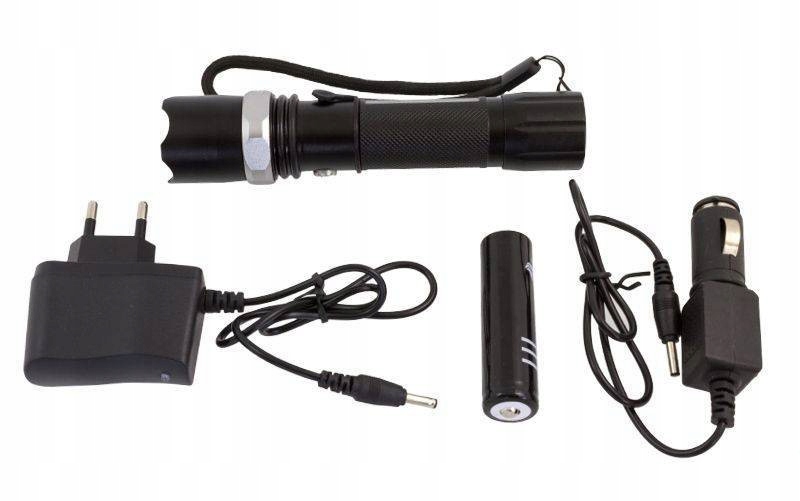 Latarka Led Cree Q5 Latarka Ręczna Policyjna Bailong Akumulator 18650 Zoom
