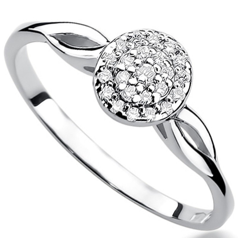 

Zaręczynowy Pierścionek Złoty Z Brylantami 0,12ct