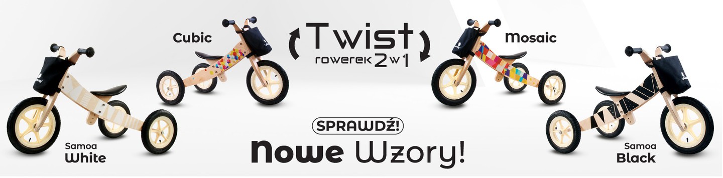 ROWEREK BIEGOWY TWIST DREWNIANY ROWER 2w1 SUN BABY MOSAIC E02.002.1.2 Marka Sun Baby