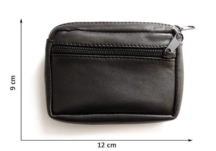 PRAKTYCZNA MAŁA SKÓRZANA SASZETKA DO PASKA -POLSKA Wzór dominujący bez wzoru