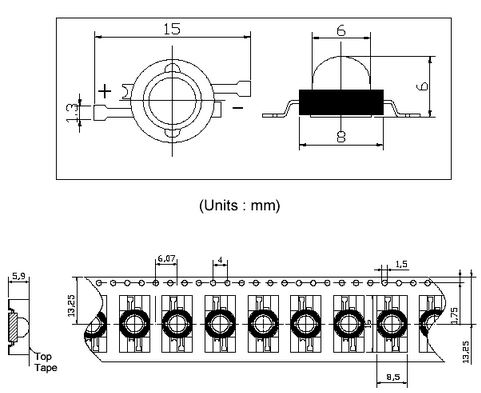 ART Power LED SMD 0,5W p.GREEN światłość=18lm SMD tak