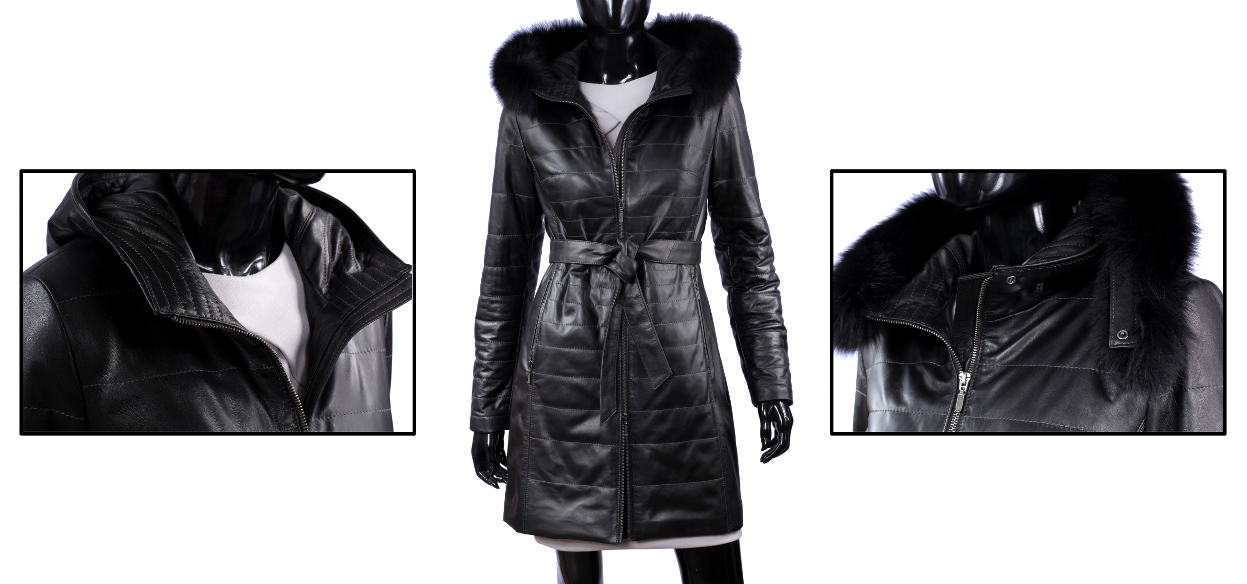 Dámsky kožený kabát Zimný DORJAN ANG450_4 XL Dominujúci materiál prírodná koža